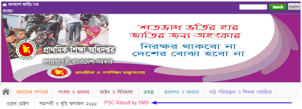 DPE Result by SMS