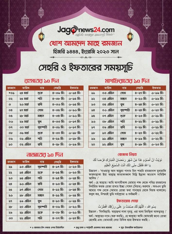 Islamic Foundation Ramadan Calendar 2023 Download