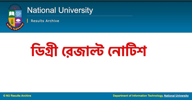 NU Result Notice 2023 Today Update Degree 3rd Year Final Exam 2022