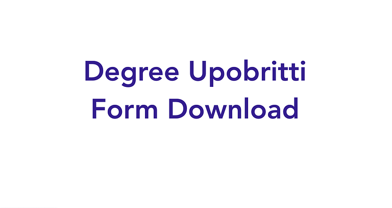 Degree Upobritti Form 2022 PDF Download