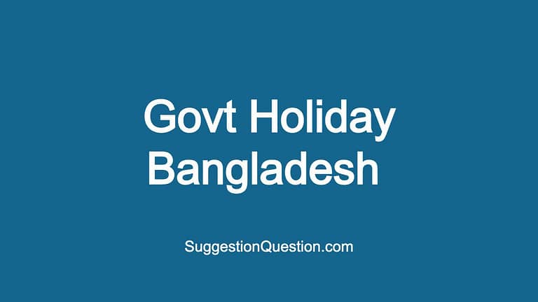 Govt Holiday 2023 Bangladesh List PDF Download