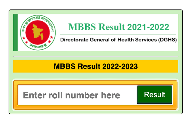 Link MBBS Result 2023 result.dghs.gov bd PDF of Merit & Waiting List Result